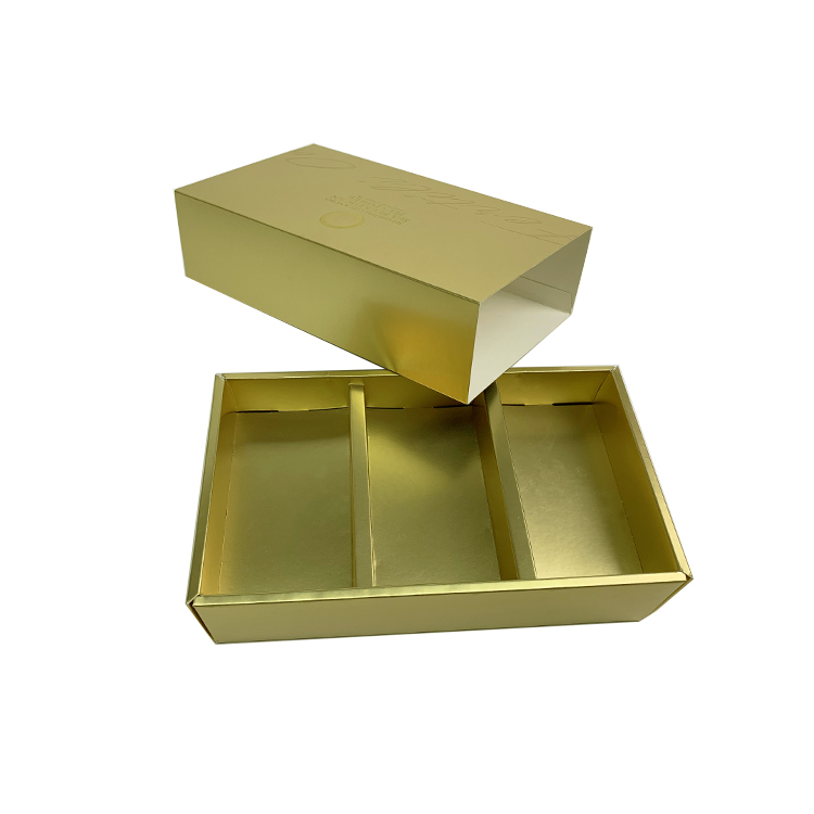 Custom embossed printing gold individal packaging drawer paper box