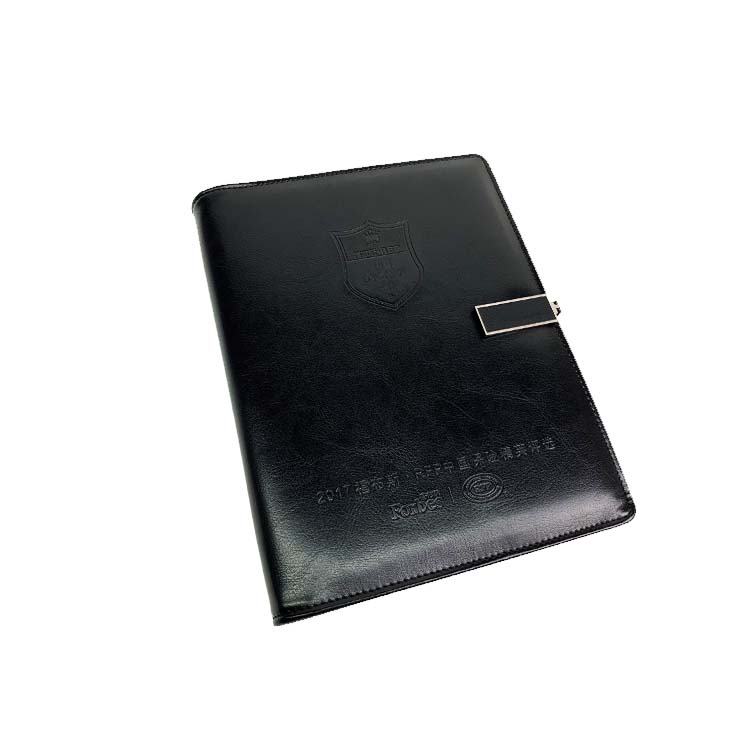 High quality cheap black pu notebook leather notebook