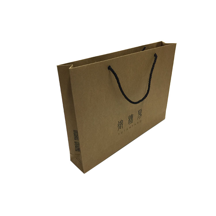Eco Friendly Safe Hard Food Packaging Kraft Paper Bags With Custom Handle