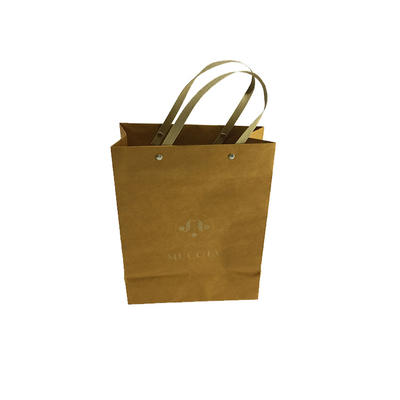 Custom Recycled Materials High Capacity Offset Printing Foldable Flat Bottom Kraft Paper Bag With ECO Handle