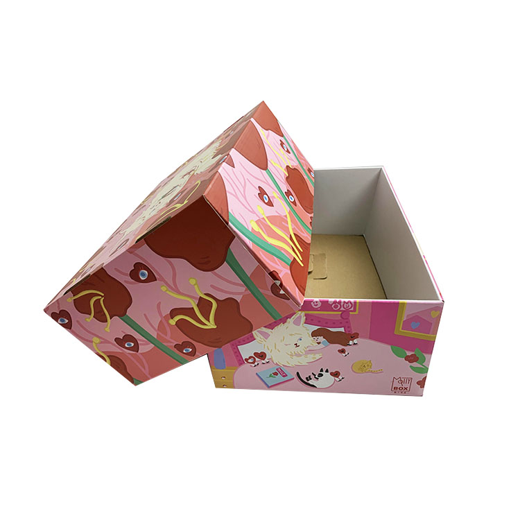 Custom pink handbags packaging corrugated paper boxes for shopping made in China