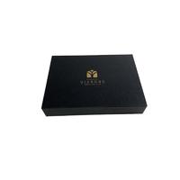 Custom Hot Stamping Black Magnetic Flip Cover Souvenir Gift Box With EVA Lining