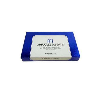 Custom Hot Stamping Blue And White Foam Insert Cosmetic Packaging Paper Gift Box