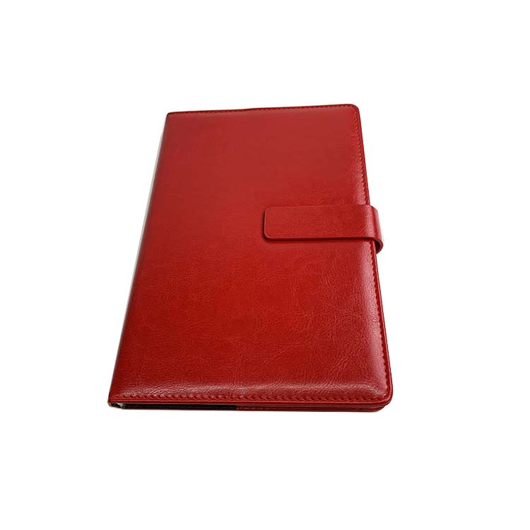 Custom A5 magnet opening embossed logo soft pu leather notebooks