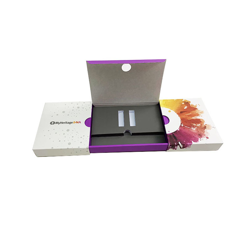 Custom logo purple slide paper packaging gift box