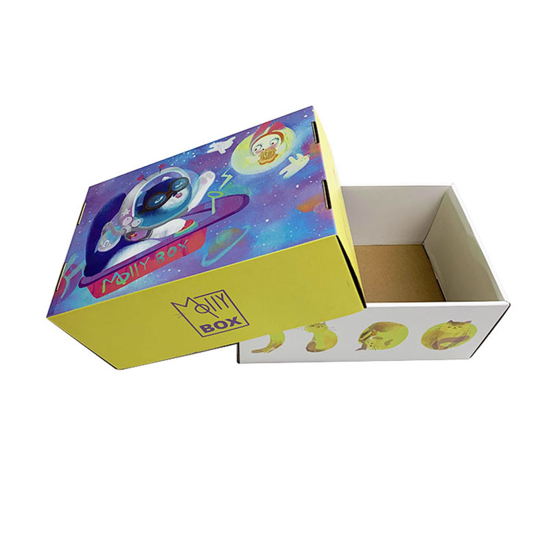 Custom printed full color corrugated packaging box with lid