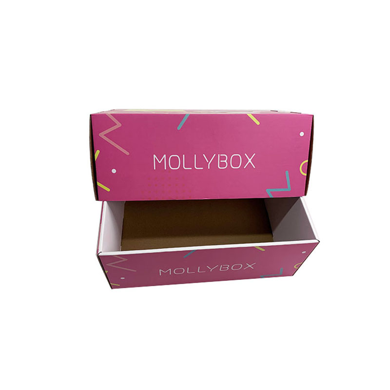 Custom printed recycled shipping carton corrugated packaging box with lid