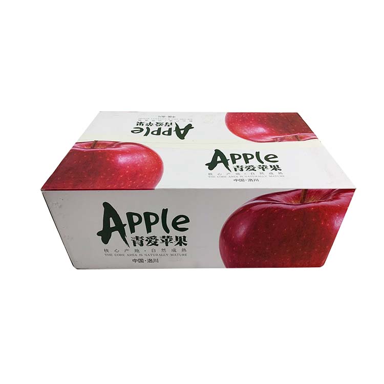 Customized apple fruit packaging corrugated paper box with lid