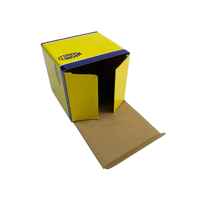 Customized small yellow shipping paperboard packaging corrugated box