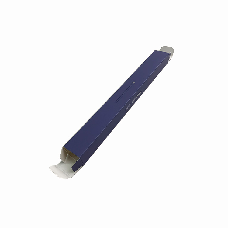 Custom uv printing small long purple pen packaging card paper box