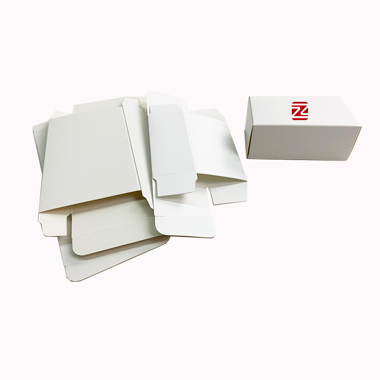 Custom logo small white card paper shipping box